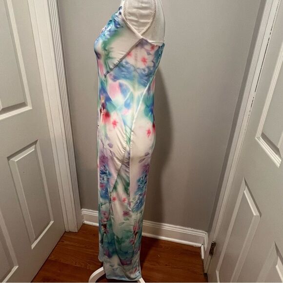 NWT AFRM Alyson Mesh Panel Maxi Dress size medium tie dye print - Picture 8 of 12